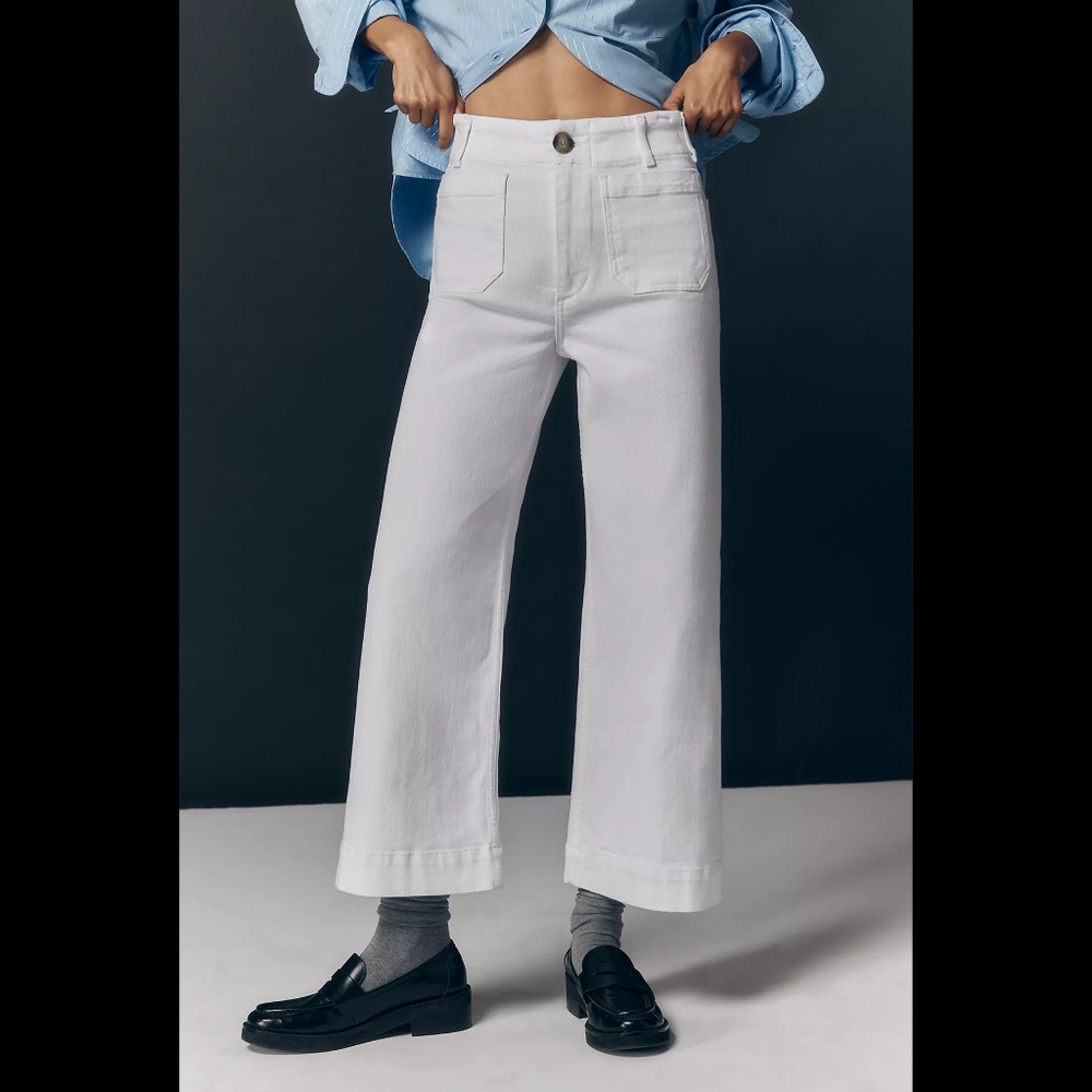 The Colette Crop Wide-Leg Jeans by Maeve